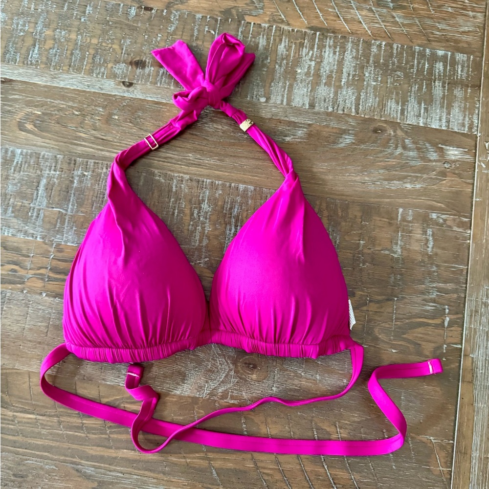 Ralph Lauren Fuchsia Adjustable Bikini Top, Size 14